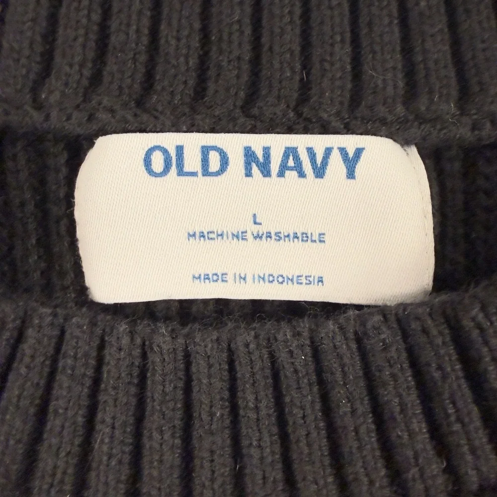 Old Navy Womens Navy Blue Shaker Stitch Sleeveless Halter Sweater Vest Large